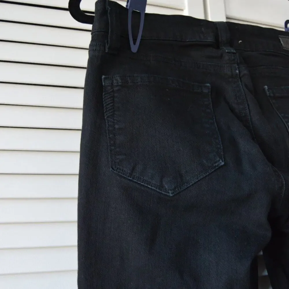 Paige Size 25 Black Skinny Jeans with Zipper Detail at Ankles | Size 25 - Picture 6 of 9